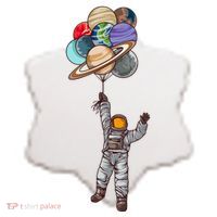 Astronaut Flying Away On Balloons Ceramic Ornament thumb 2