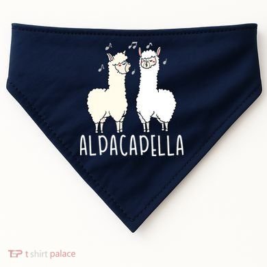 Alpacapella - Funny A Cappella Alpaca Singing Pun USA-Made Doggie Bandana
