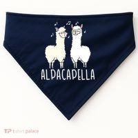 Alpacapella - Funny A Cappella Alpaca Singing Pun USA-Made Doggie Bandana thumb 0