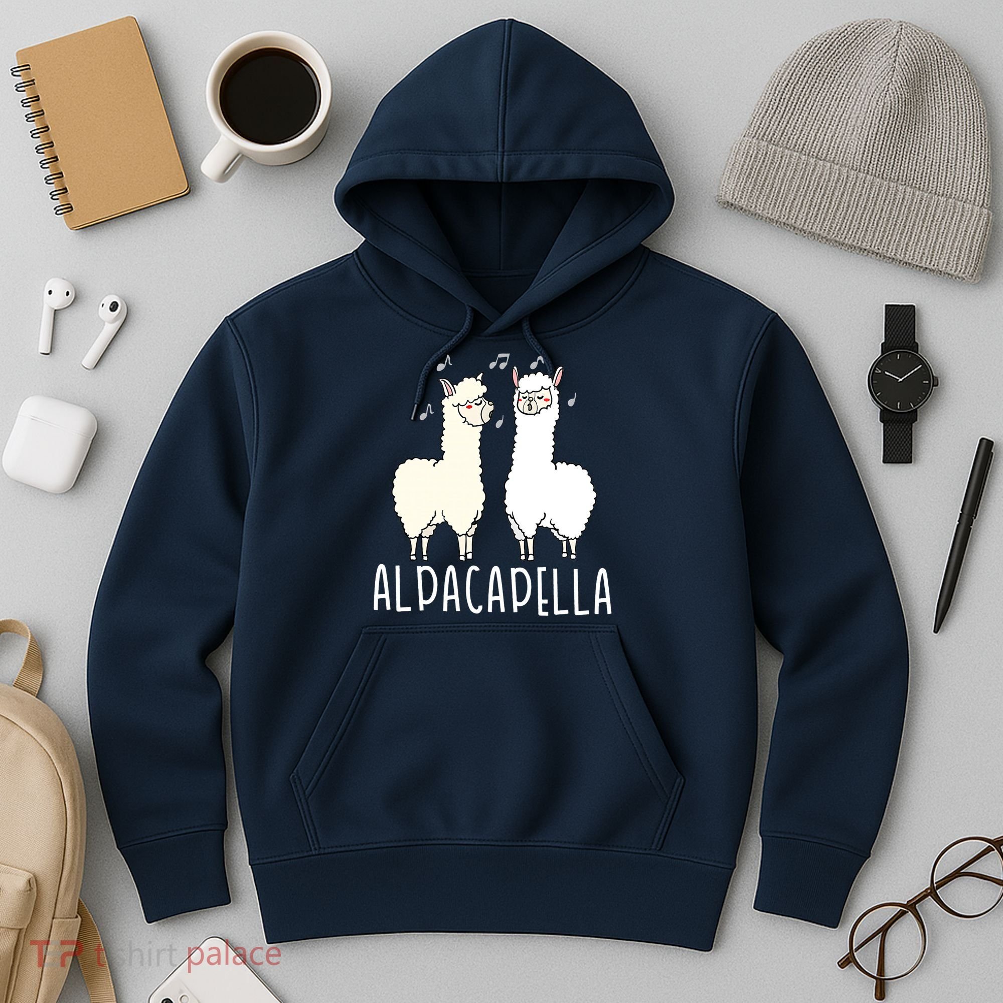 Alpacapella - Funny A Cappella Alpaca Singing Pun Hoodie