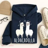 Alpacapella - Funny A Cappella Alpaca Singing Pun Hoodie thumb 4