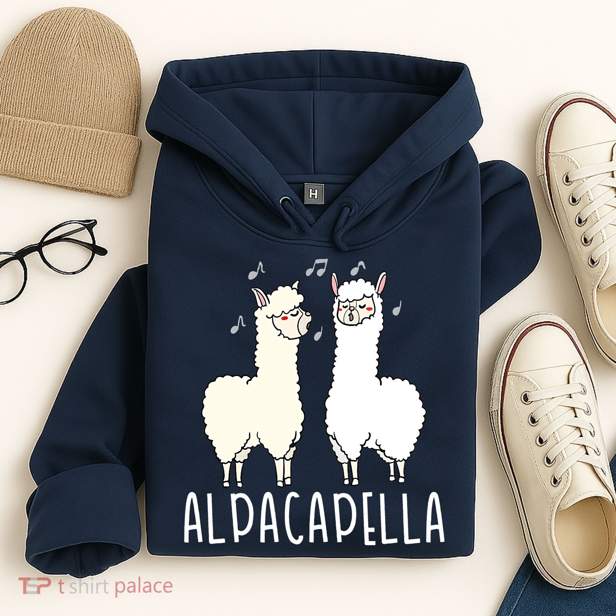 Alpacapella - Funny A Cappella Alpaca Singing Pun Hoodie