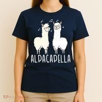 Alpacapella - Funny A Cappella Alpaca Singing Pun T-Shirt thumb 4