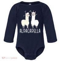 Alpacapella - Funny A Cappella Alpaca Singing Pun Baby Long Sleeve Bodysuit thumb 0