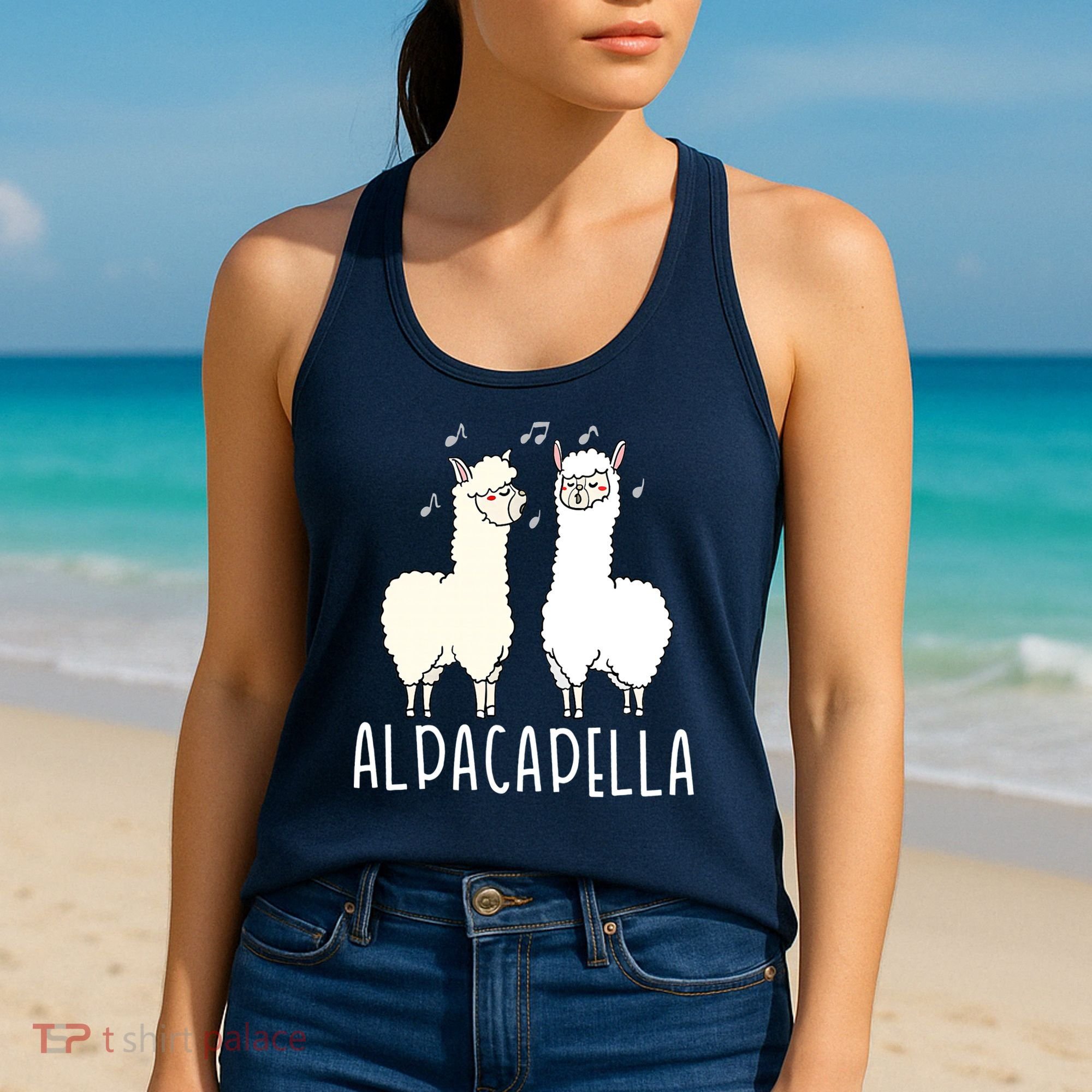 Alpacapella - Funny A Cappella Alpaca Singing Pun Women's Tank Top