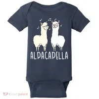 Alpacapella - Funny A Cappella Alpaca Singing Pun Baby Bodysuit thumb 0