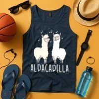 Alpacapella - Funny A Cappella Alpaca Singing Pun Tank Top thumb 4