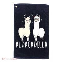 Alpacapella - Funny A Cappella Alpaca Singing Pun Golf Towel thumb 0