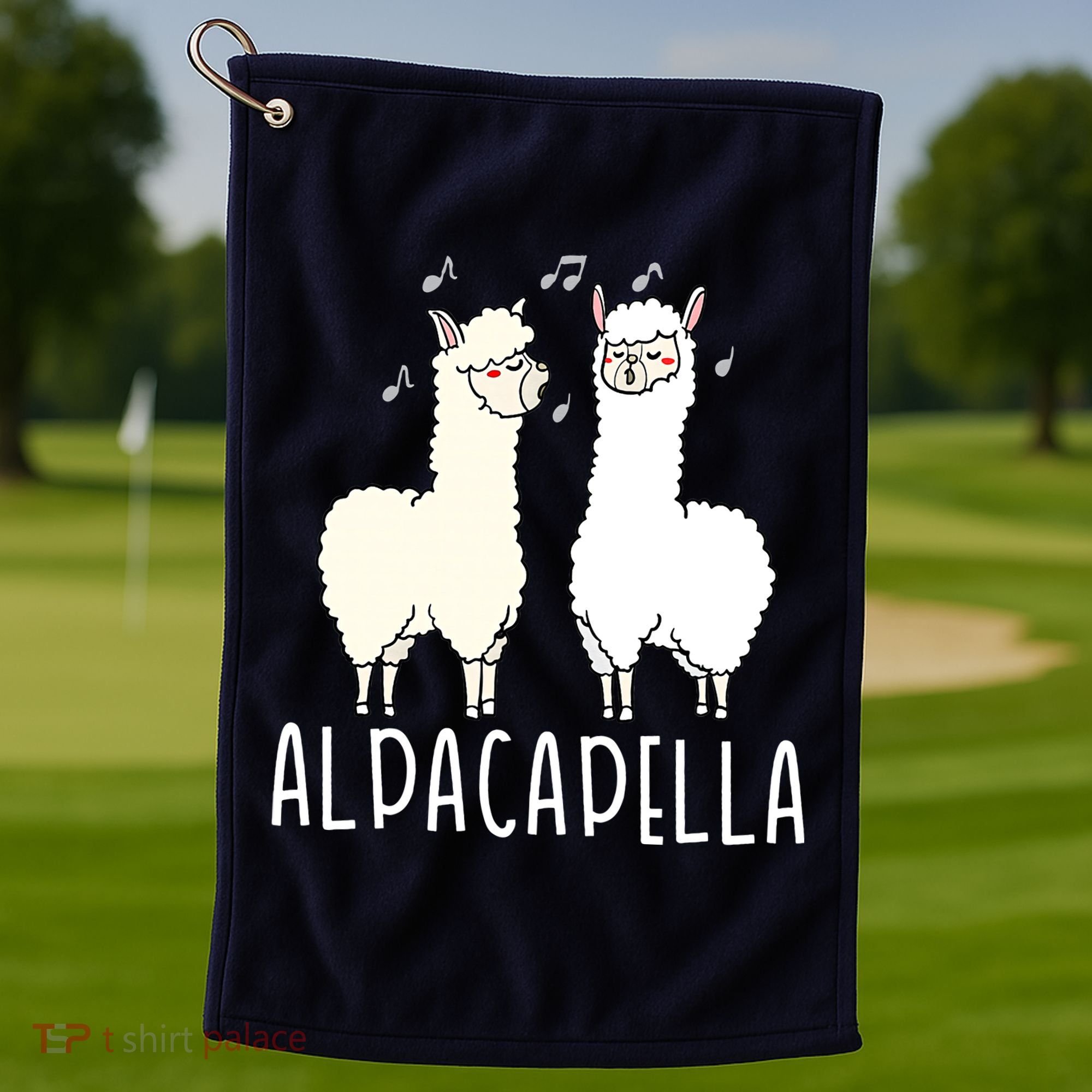 Alpacapella - Funny A Cappella Alpaca Singing Pun Golf Towel