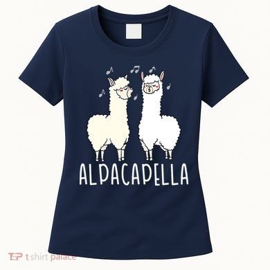Alpacapella - Funny A Cappella Alpaca Singing Pun Women's T-Shirt