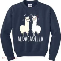 Alpacapella - Funny A Cappella Alpaca Singing Pun Kids Sweatshirt thumb 0