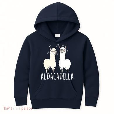 Alpacapella - Funny A Cappella Alpaca Singing Pun Kids Hoodie