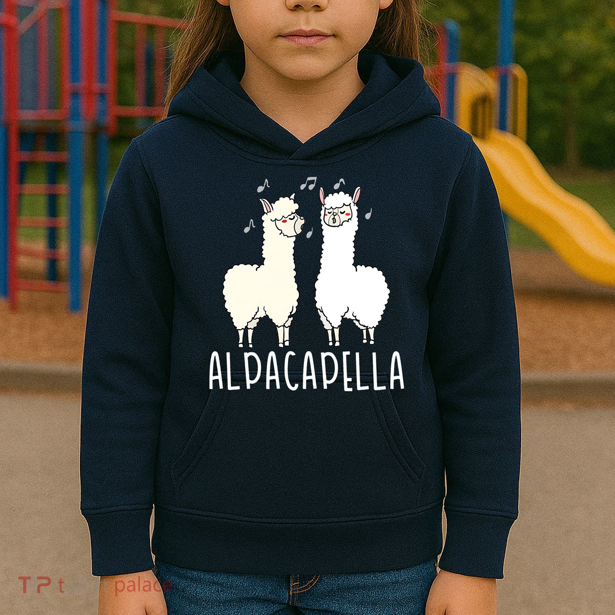 Alpacapella - Funny A Cappella Alpaca Singing Pun Kids Hoodie