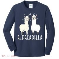 Alpacapella - Funny A Cappella Alpaca Singing Pun Kids Long Sleeve Shirt thumb 0