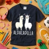 Alpacapella - Funny A Cappella Alpaca Singing Pun Kids T-Shirt thumb 3