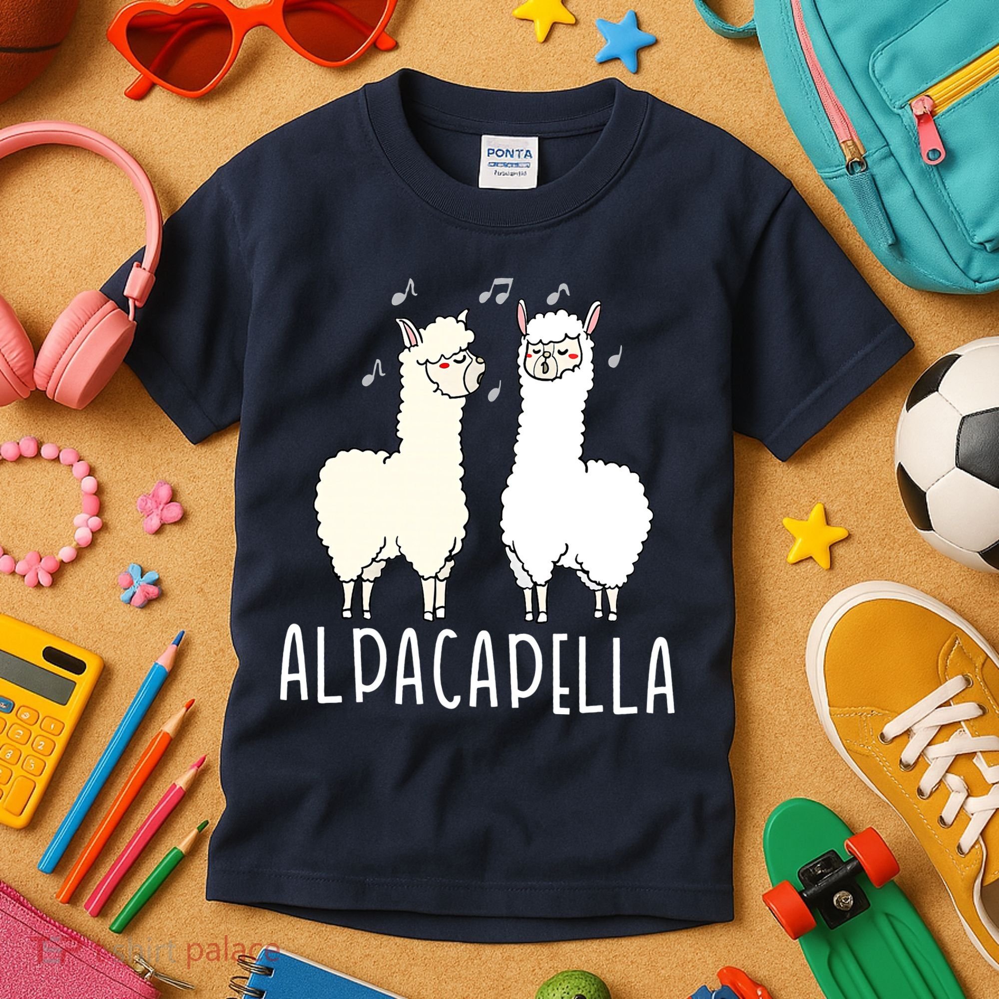 Alpacapella - Funny A Cappella Alpaca Singing Pun Kids T-Shirt