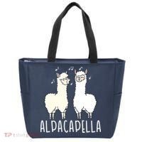 Alpacapella - Funny A Cappella Alpaca Singing Pun Tote Bag thumb 0