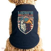 American Flag Bald Eagle 4th of July Patriotic USA Gift Doggie Tank thumb 0