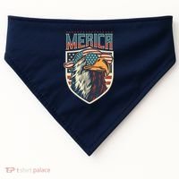 American Flag Bald Eagle 4th of July Patriotic USA Gift USA-Made Doggie Bandana thumb 0