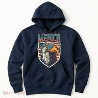 American Flag Bald Eagle 4th of July Patriotic USA Gift Hoodie thumb 0