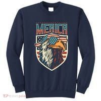 American Flag Bald Eagle 4th of July Patriotic USA Gift Sweatshirt thumb 0