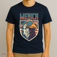 American Flag Bald Eagle 4th of July Patriotic USA Gift T-Shirt thumb 3