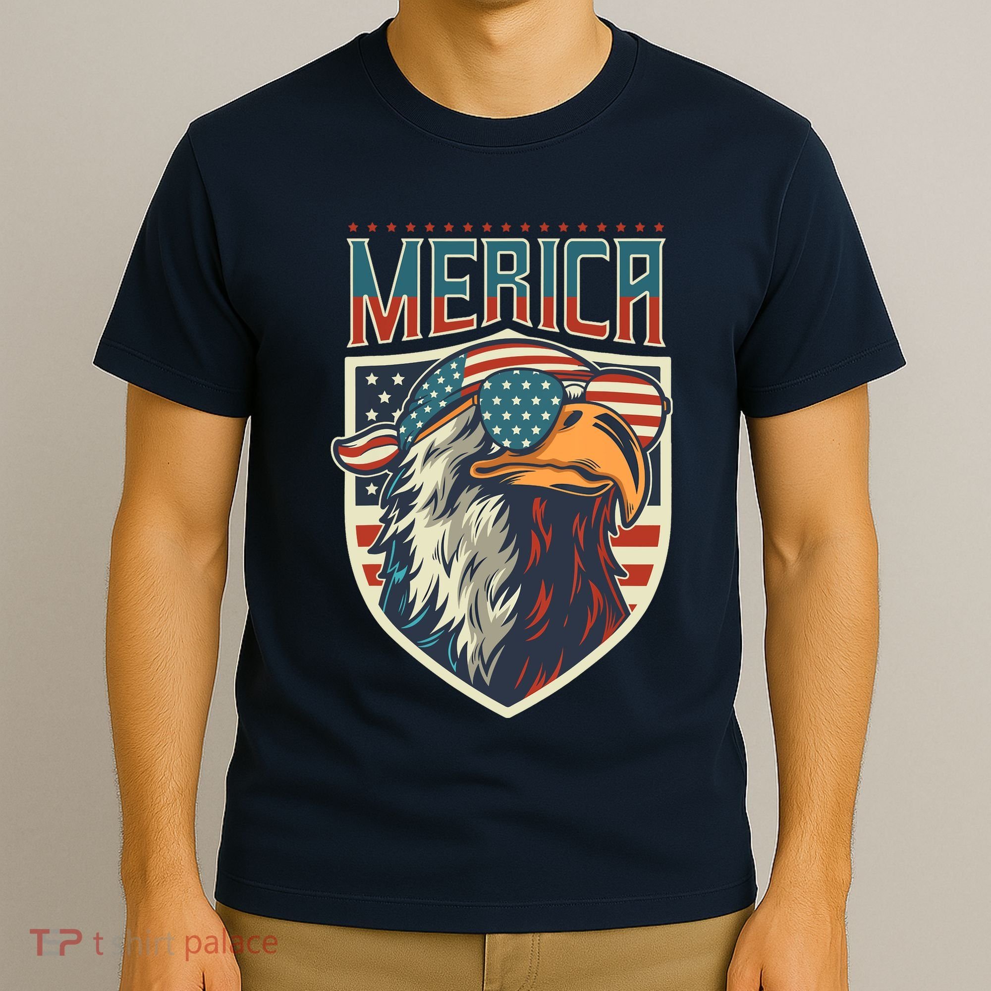American Flag Bald Eagle 4th of July Patriotic USA Gift T-Shirt