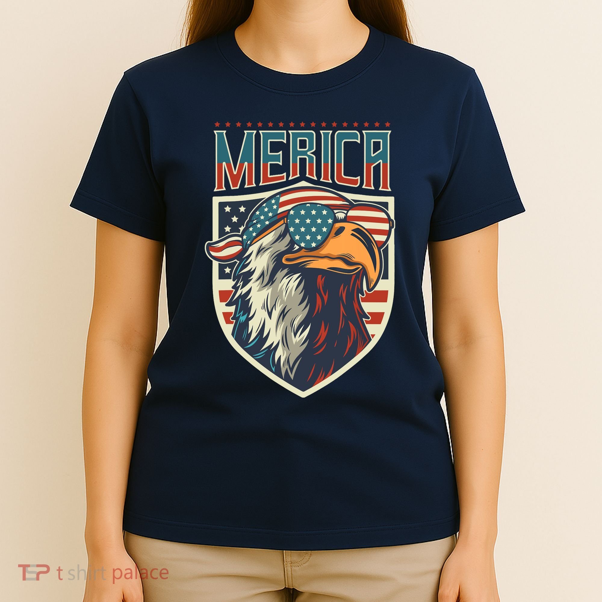 American Flag Bald Eagle 4th of July Patriotic USA Gift T-Shirt
