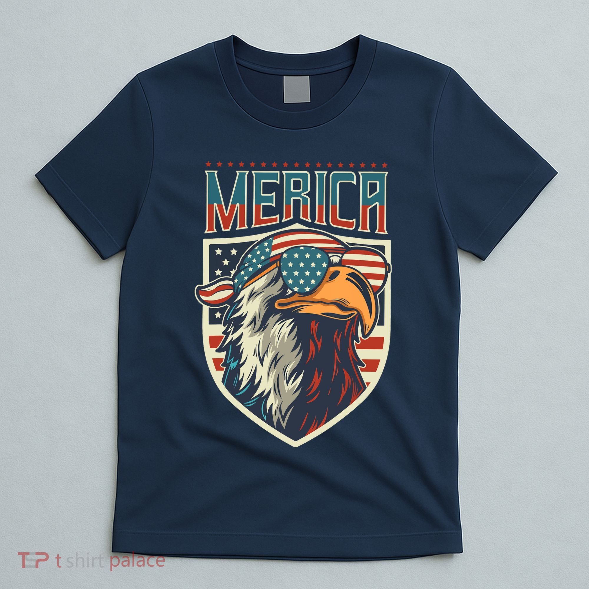 American Flag Bald Eagle 4th of July Patriotic USA Gift T-Shirt