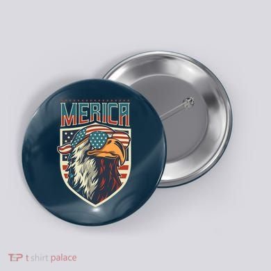 American Flag Bald Eagle 4th of July Patriotic USA Gift Button