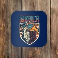 American Flag Bald Eagle 4th of July Patriotic USA Gift Coaster thumb 0
