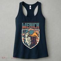 American Flag Bald Eagle 4th of July Patriotic USA Gift Women's Tank Top thumb 3