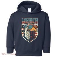 American Flag Bald Eagle 4th of July Patriotic USA Gift Toddler Hoodie thumb 0