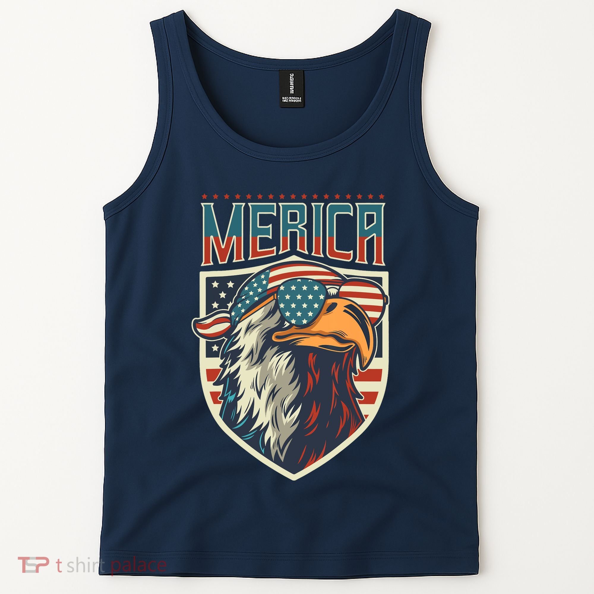 American Flag Bald Eagle 4th of July Patriotic USA Gift Tank Top