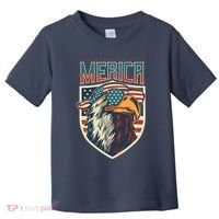 American Flag Bald Eagle 4th of July Patriotic USA Gift Toddler T-Shirt thumb 0