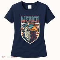 American Flag Bald Eagle 4th of July Patriotic USA Gift Women's T-Shirt thumb 0