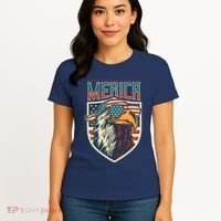 American Flag Bald Eagle 4th of July Patriotic USA Gift Women's T-Shirt thumb 4