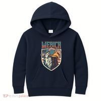 American Flag Bald Eagle 4th of July Patriotic USA Gift Kids Hoodie thumb 0