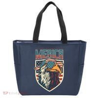 American Flag Bald Eagle 4th of July Patriotic USA Gift Tote Bag thumb 0