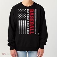 American Flag Baseball Team Gift Women's Sweatshirt thumb 0