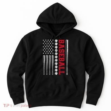 American Flag Baseball Team Gift Hoodie