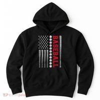 American Flag Baseball Team Gift Hoodie thumb 0