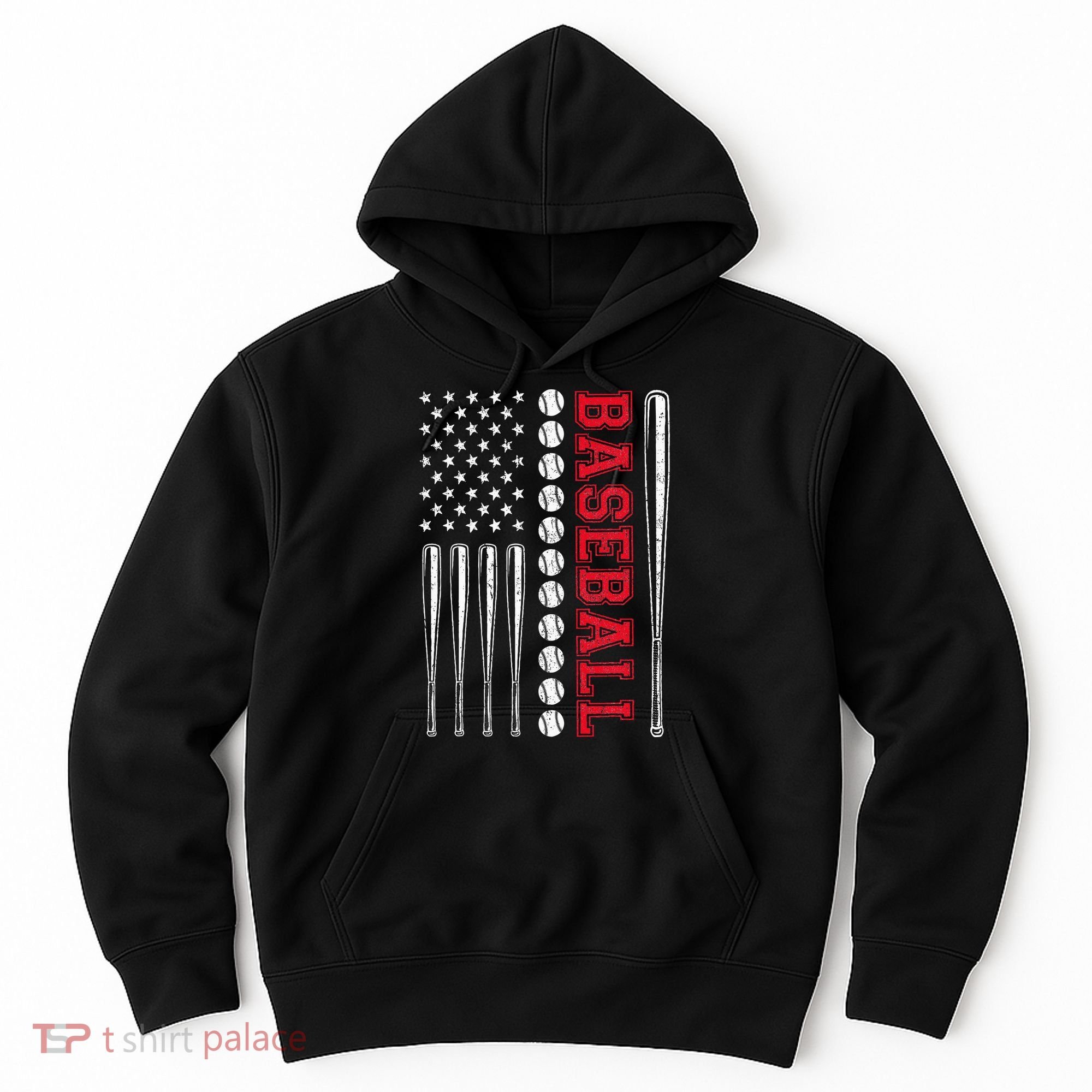 American Flag Baseball Team Gift Hoodie
