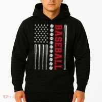 American Flag Baseball Team Gift Hoodie thumb 2