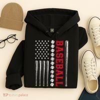 American Flag Baseball Team Gift Hoodie thumb 4