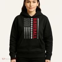 American Flag Baseball Team Gift Hoodie thumb 5