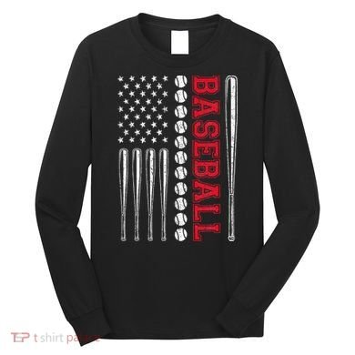 American Flag Baseball Team Gift Long Sleeve Shirt