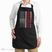 American Flag Baseball Team Gift Apron thumb 2