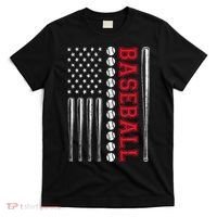 American Flag Baseball Team Gift T-Shirt thumb 0