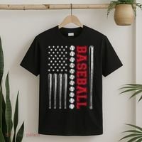 American Flag Baseball Team Gift T-Shirt thumb 2